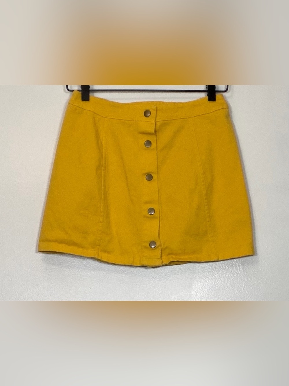 Rue21 Yellow Button-Front Mini Skirt